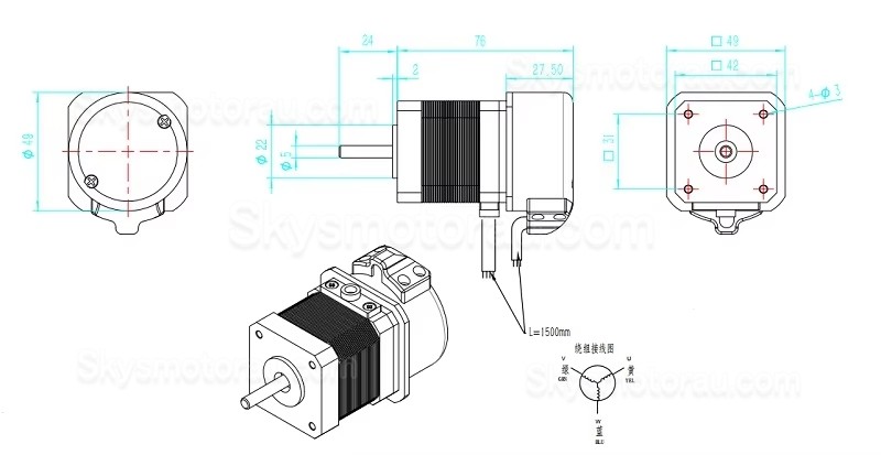 24V 64W Nema 17 42mm DC Servo Motor & Driver Kit 3.13A 0.2N.m 3000RPM with 1000 Lines Encoder